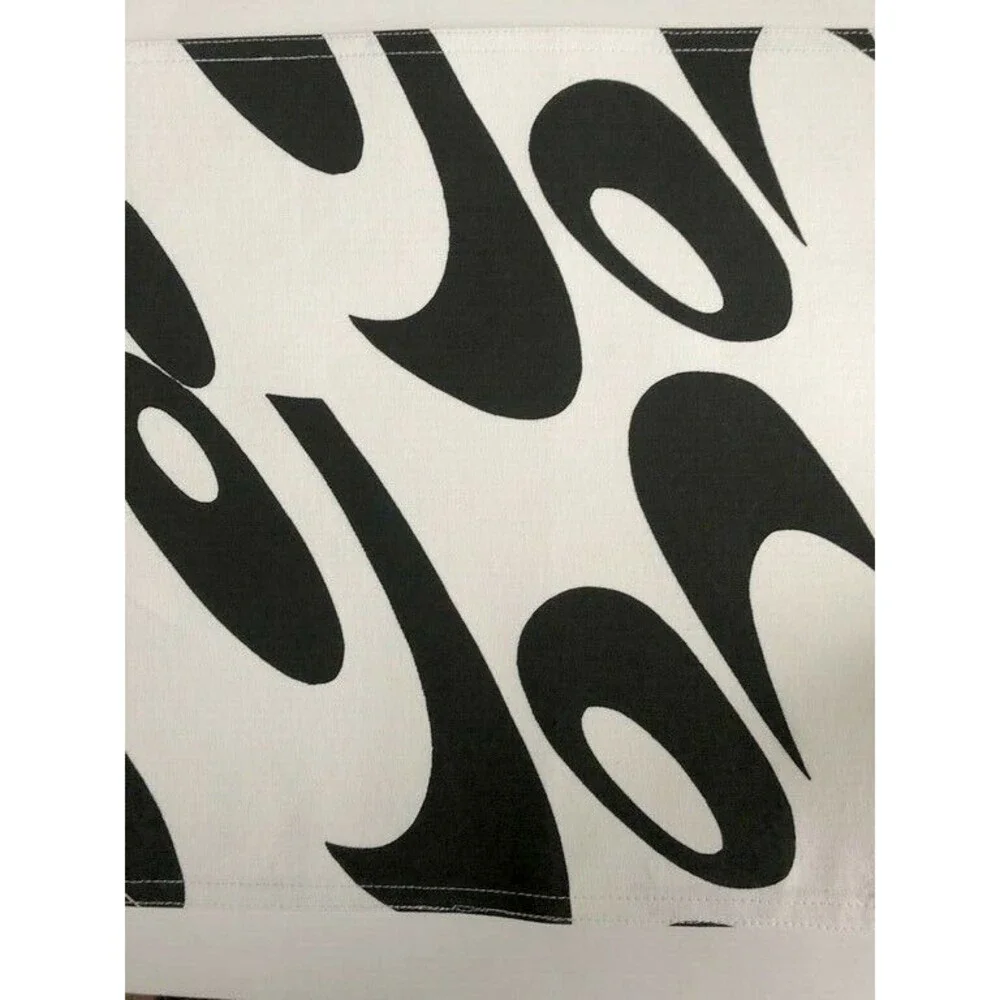 Harman Fabric Black White Placemats Chelsea 100% Cotton 19x13